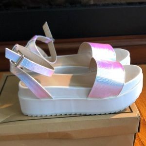 Iridescent Platform Sandals